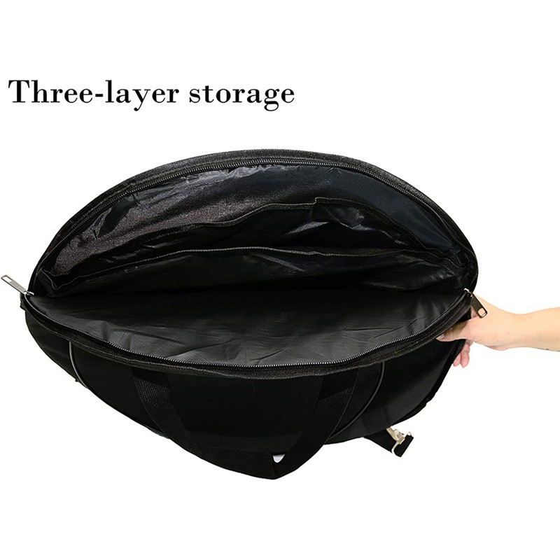 High Quality 22 Inch Cymbal Bag with Carry Handle,10mm Thick Cotton for Storage