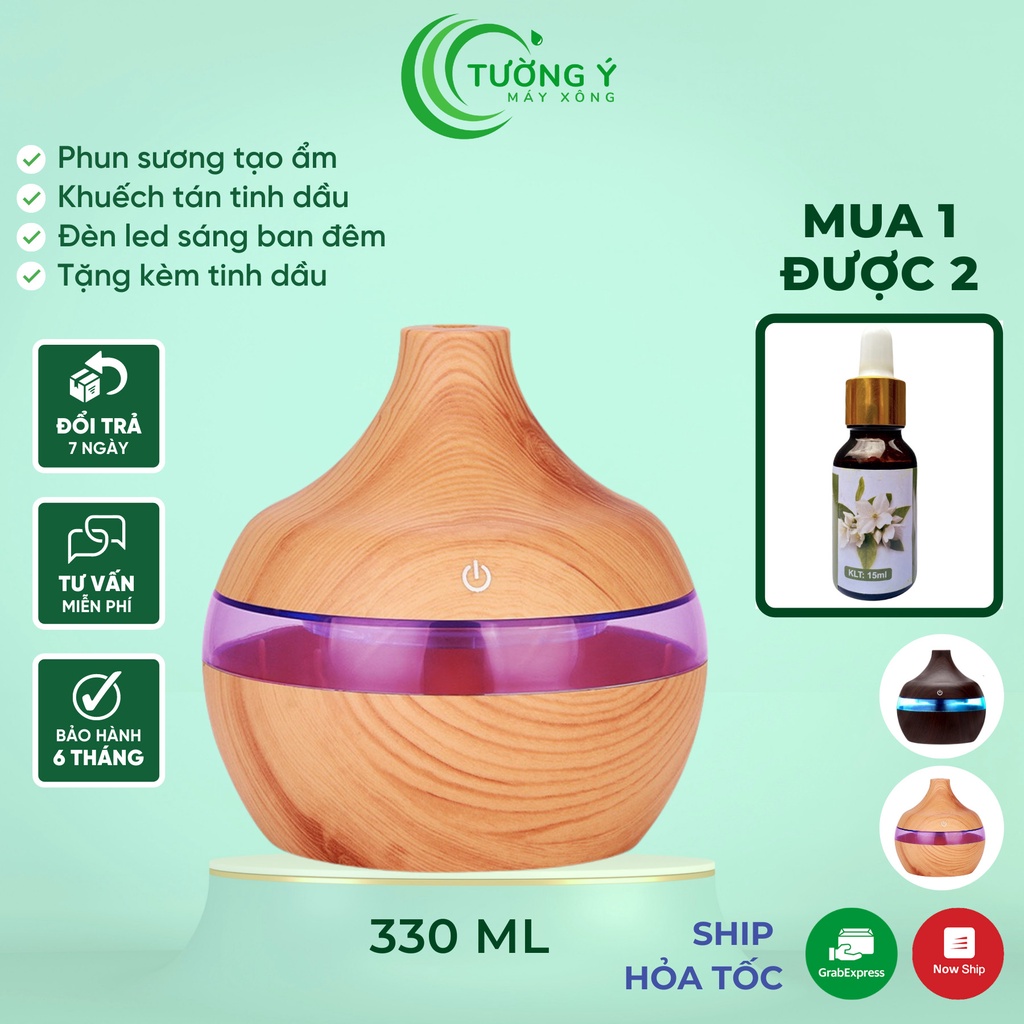 Máy Sông Tinh Dầu Toả Hương Aroma 330ml Máy Xông Tinh Dầu Khuếch Tán Tinh Dầu Bình Phun Sương Tạo Ẩm Bình Xông Tinh Dầu