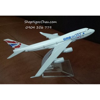 Mô hình máy bay tĩnh B747 One World British 16cm