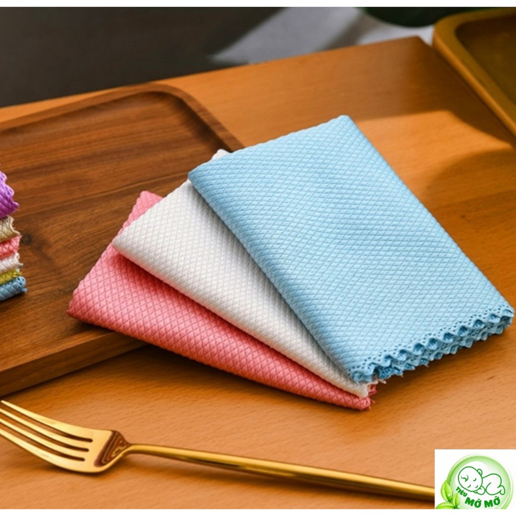Combo 5 Khăn Vải Đa Năng  Vân Vảy Cá Siêu Mịn, Siêu Thấm Hút6