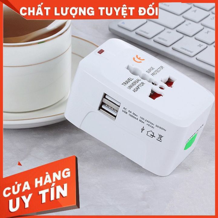 Ổ cắm chuyển đổi nguồn đa năng phù hợp với chuẩn của Châu Âu, Mỹ, Úc, Nhật Bản, hơn 200 Quốc Gia. Ổ cắm du lịch tiện lợi