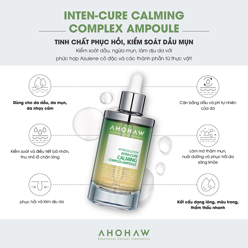 Tinh chất làm dịu da - giảm viêm - cải thiện mụn trứng cá Inten Cure Calming Complex Ampoule