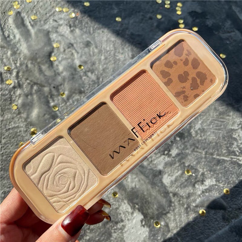 Bảng tạo khối 4 ô màu MAFFICK kèm highlight phấn má mỏng mịn tự nhiên Rose Covenat MAFI26 | BigBuy360 - bigbuy360.vn