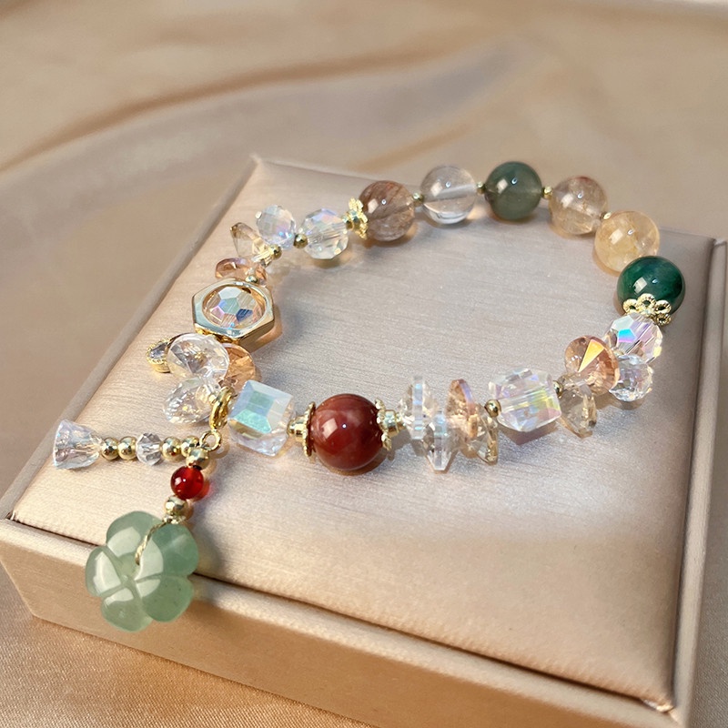 Vòng Đeo Tay Chuỗi Hạt Nhiều Màu Sắc Mặt Hình Hoa Thời Trang Mùa Hè Cho Nữ