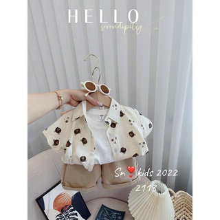 Set sơ mi mặt gấu 3ct bé trai