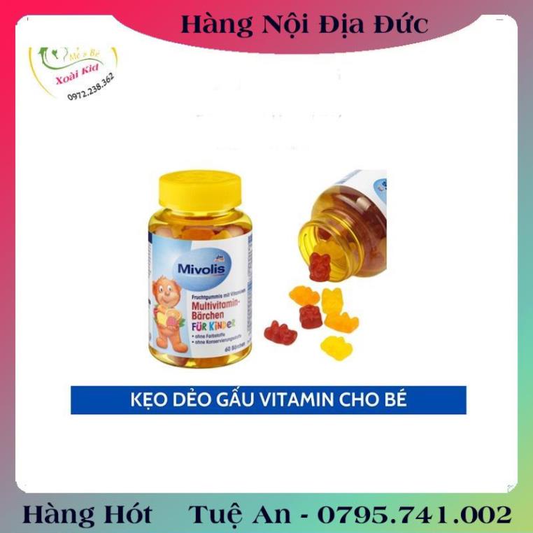 Kẹo Gấu Bổ Sung Vitamin Tổng Hợp Cho Trẻ Mivolis, Vị Trái Cây, 60 Viên - Nội Địa Đức Đủ Bill .