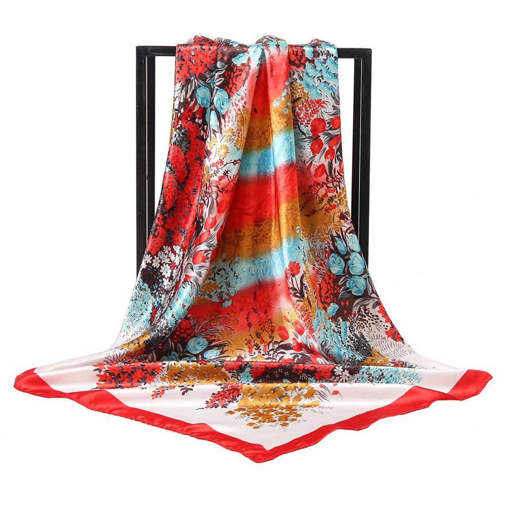 Khăn Choàng Satin Vuông 90CM(35.4inch) Thời Trang Dành Cho Nữ WJ1001-75
