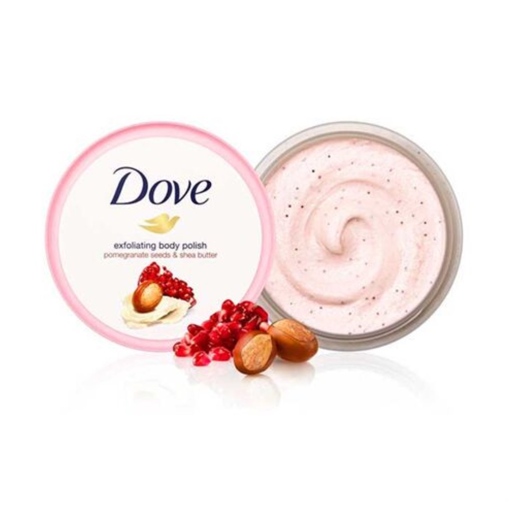 Kem tẩy da chết toàn thân Dove Pomegranate Seeds &amp; Shea Butter - 225g