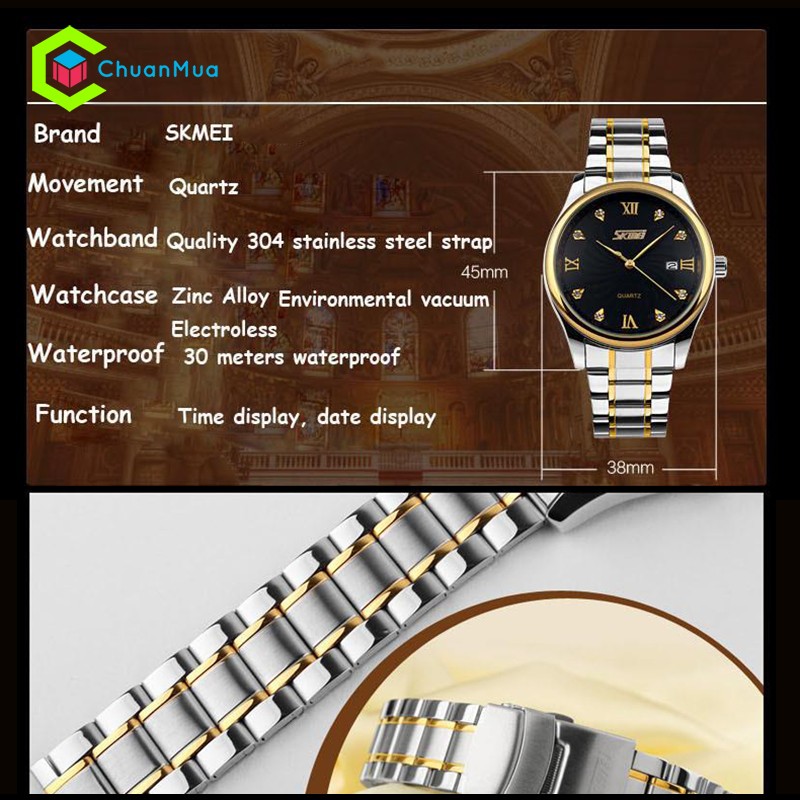 Đồng hồ Nam Skmei 9101 số kim cương DHA345 | BigBuy360 - bigbuy360.vn