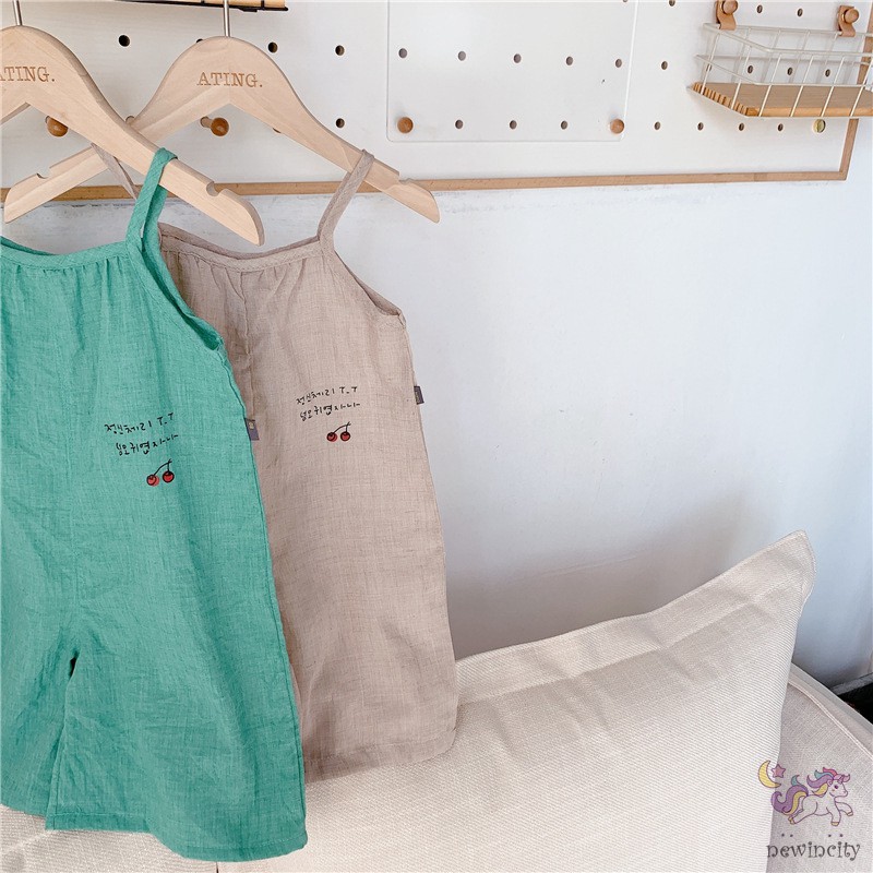 Áo Liền Quần Ống Rộng Thời Trang Mùa Hè Hàn Quốc Cho Bé Gái