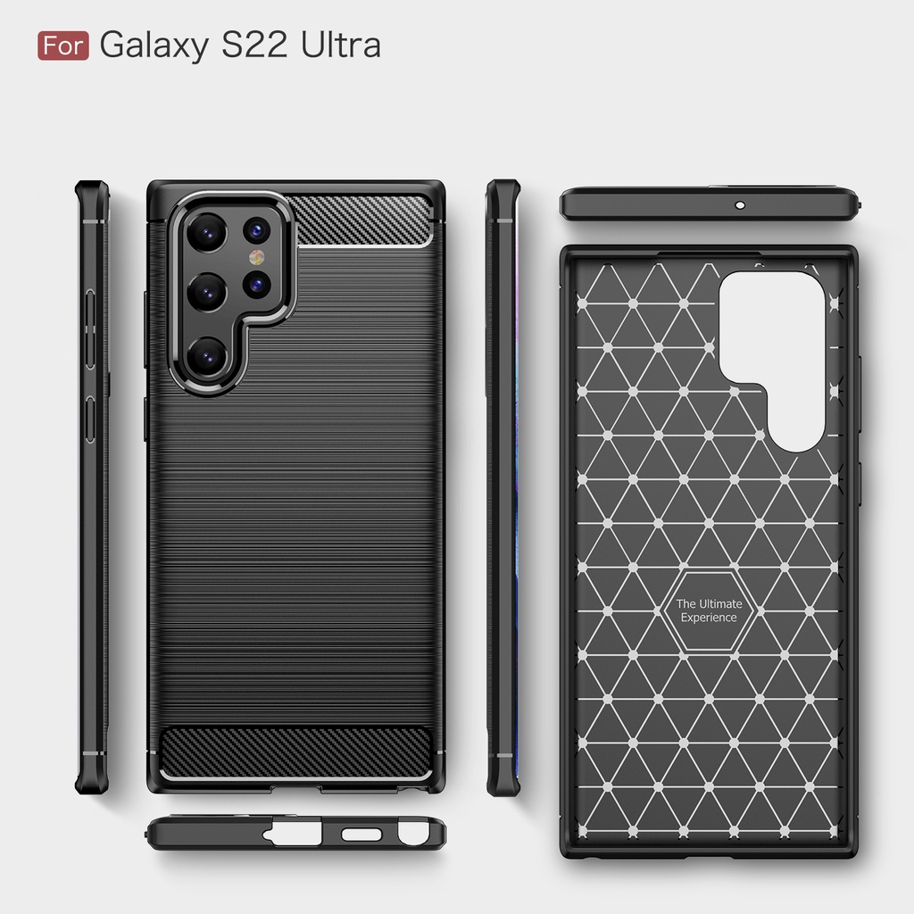 Ốp Điện Thoại Silicon Dẻo Sợi Carbon Samsung Galaxy S22 Ultra S20 S21 S22 Plus Ultra S20 S21 FE Note 20 Ultra 10 Plus 8 9 S8 S9 S10 Plus