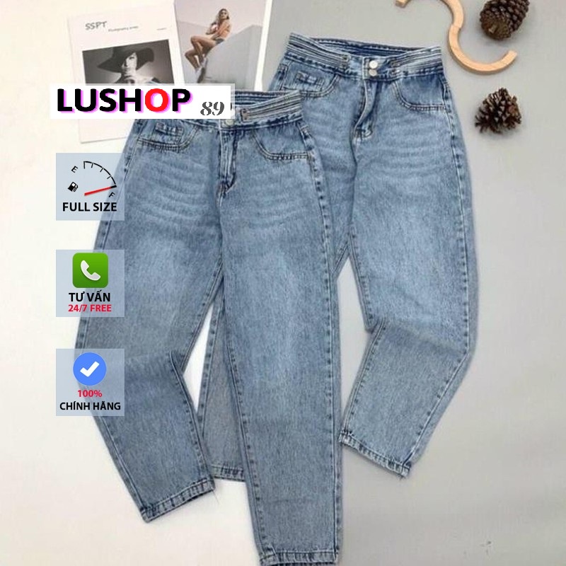 Quần baggy nữ quần jean nữ lưng cao cạp cao quần nữ đẹp 3 size S M L hot Lushop89 QT14 | BigBuy360 - bigbuy360.vn