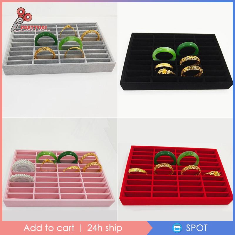 [Prettyia1] Khay 40 Ngăn Đựng Vòng Tay Màu Xám Cho Nam Và Nữ