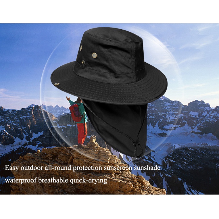 Mũ Chống Nắng Kèm Tấm Chắn Bảo Vệ Cổ Chống Tia UV Tiện Dụng Khi Đi Câu Cá / Đạp Xe