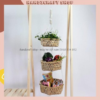 Giỏ tre 3 tầng - Thân Thiện Môi Trường - Trang Trí Nhà Xinh - HANDICRAFT SHOP