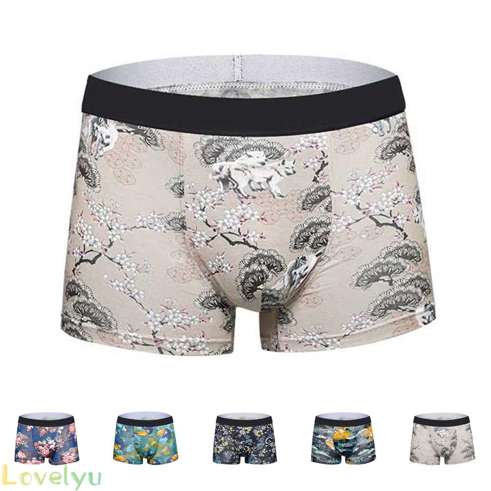 【LOVELYU】LomcMen cotton boxer briefs comfortable and breathable solid color midwaist briefs otlqdh【Good Quality】