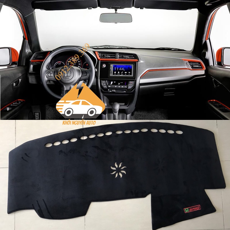 Honda Brio 2019, 2020, 2021, 2022 Tấm Che Nắng Taplo Chống Trượt 3 Lớp CHẤT LIỆU NHUNG MỊN Loại 1 Chống Nóng Cao Cấp