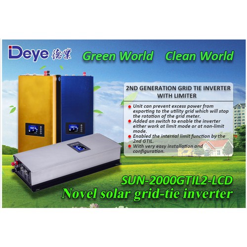 Bộ hòa lưới bám tải Sun 2000W 45V90V DEYE SUN2000GTIL2LCD