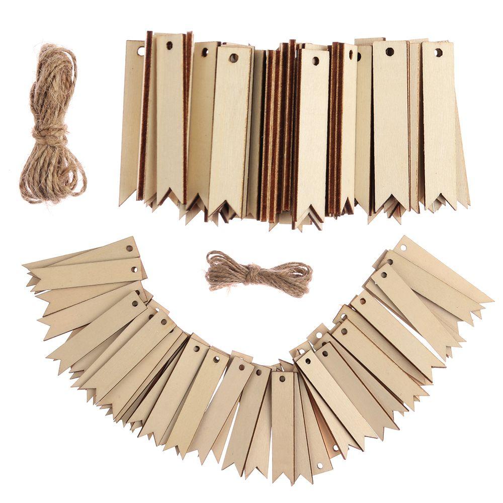 NIUYOU Bộ 50 Thẻ Gỗ Hình Chữ Nhật Trang Trí Quà Tặng