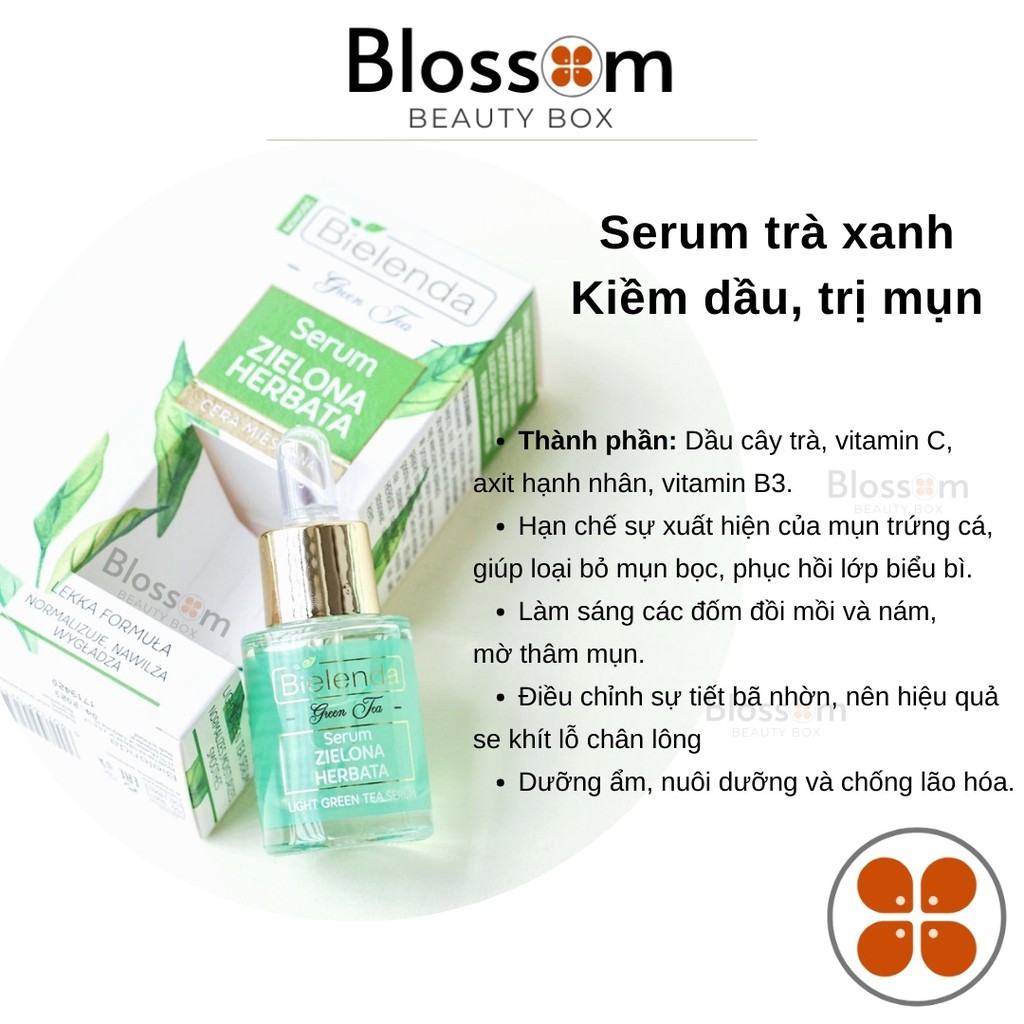 Serum trà xanh tràm trà Bielenda green tea cho da dầu mụn 30ML