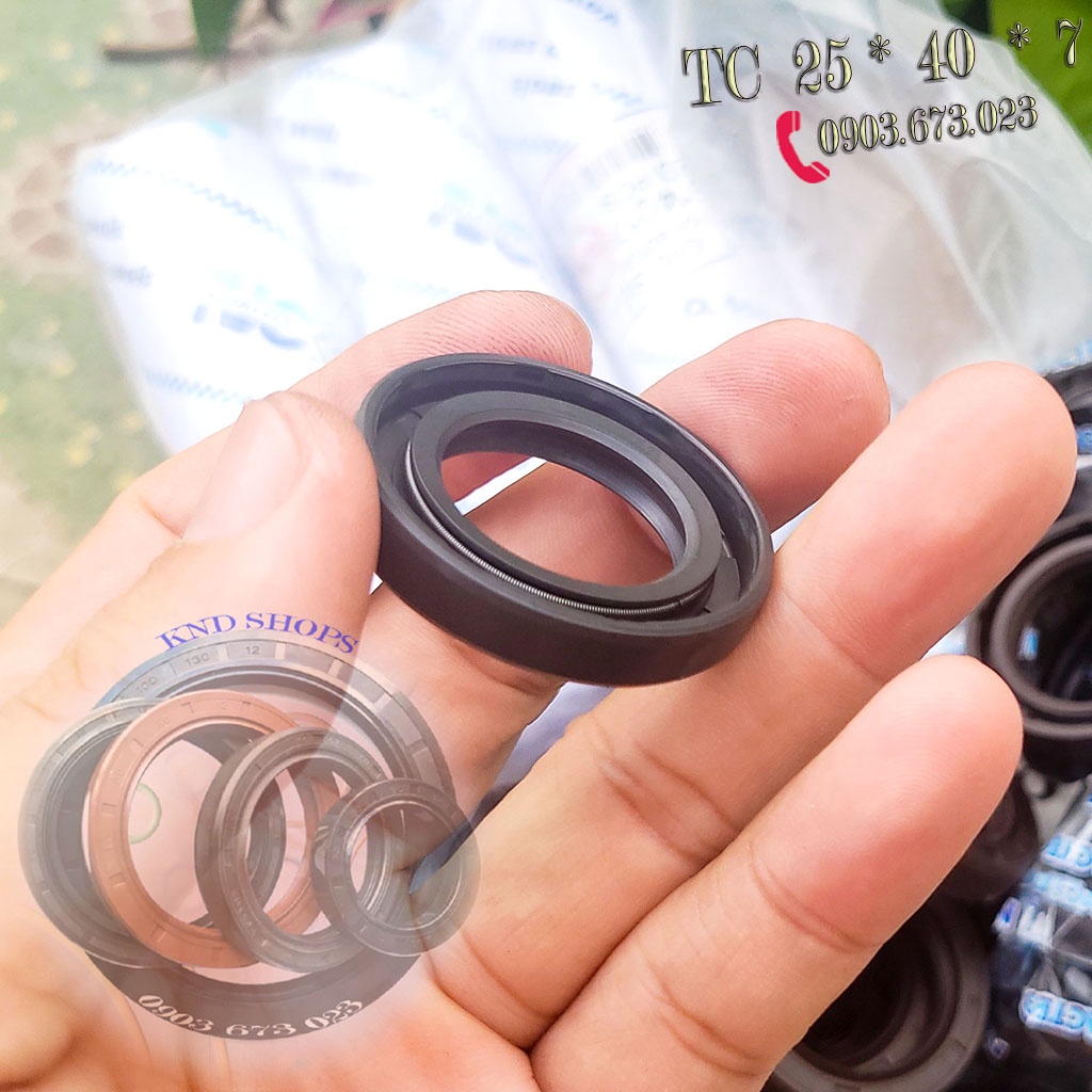 Phốt cao su chặn dầu bánh trước sau Suzuki Satria, Raider FI TC 25*40*7, Phốt chặn nhớt trục chuyên cho phụ tùng xe máy