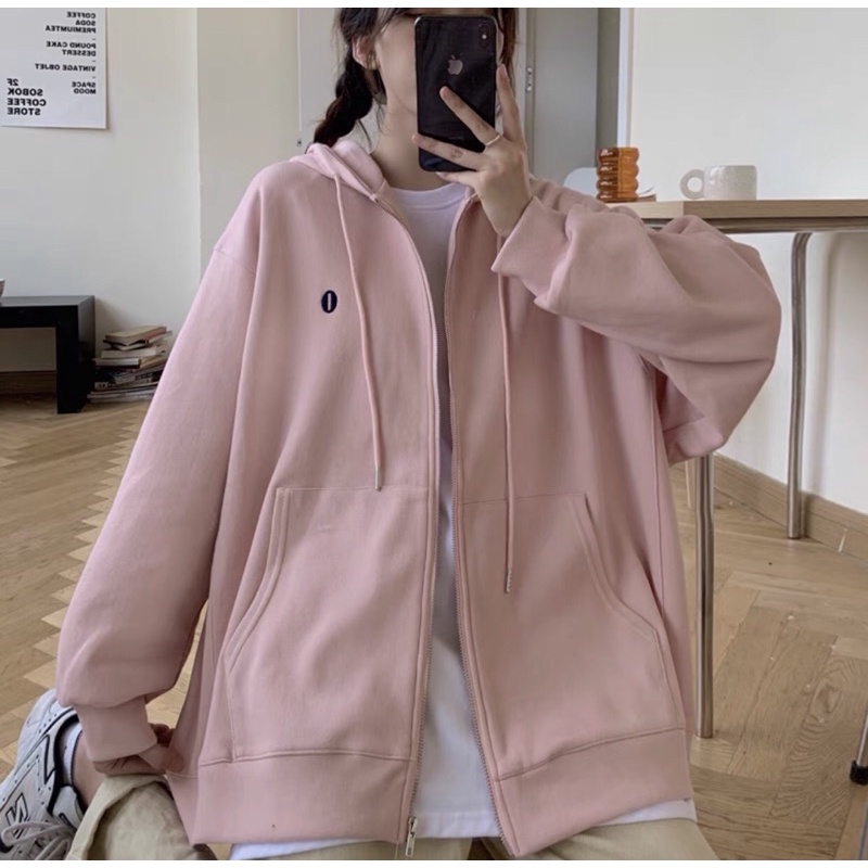 Áo khoác nam nữ form rộng unisex chất nỉ, áo khoác nữ hoodie cardigan có mũ mã ll91 | BigBuy360 - bigbuy360.vn