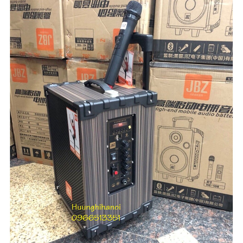 Loa hát karaoke di động JBZ 108, loa kéo karaoke tặng kèm 1 micro không dây hát hay, giá rẻ