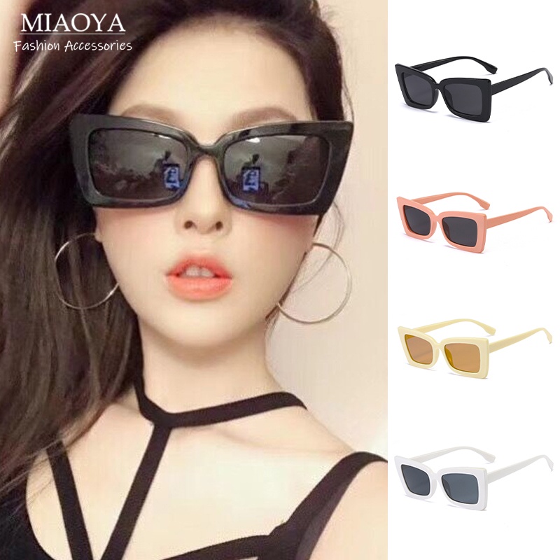 Kính Mát Gọng Vuông Chống Tia UV Họa Tiết Bướm Thời Trang