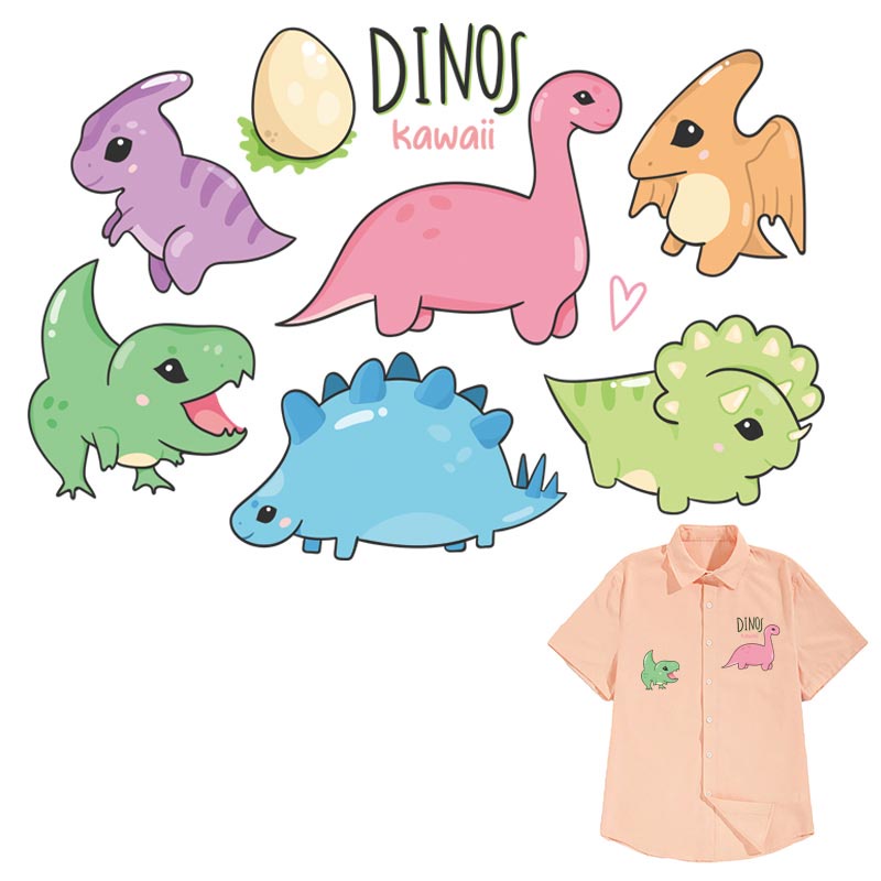Miếng Dán Ủi Quần Áo Em Bé Hình Khủng Long Nhỏ Dễ Thương