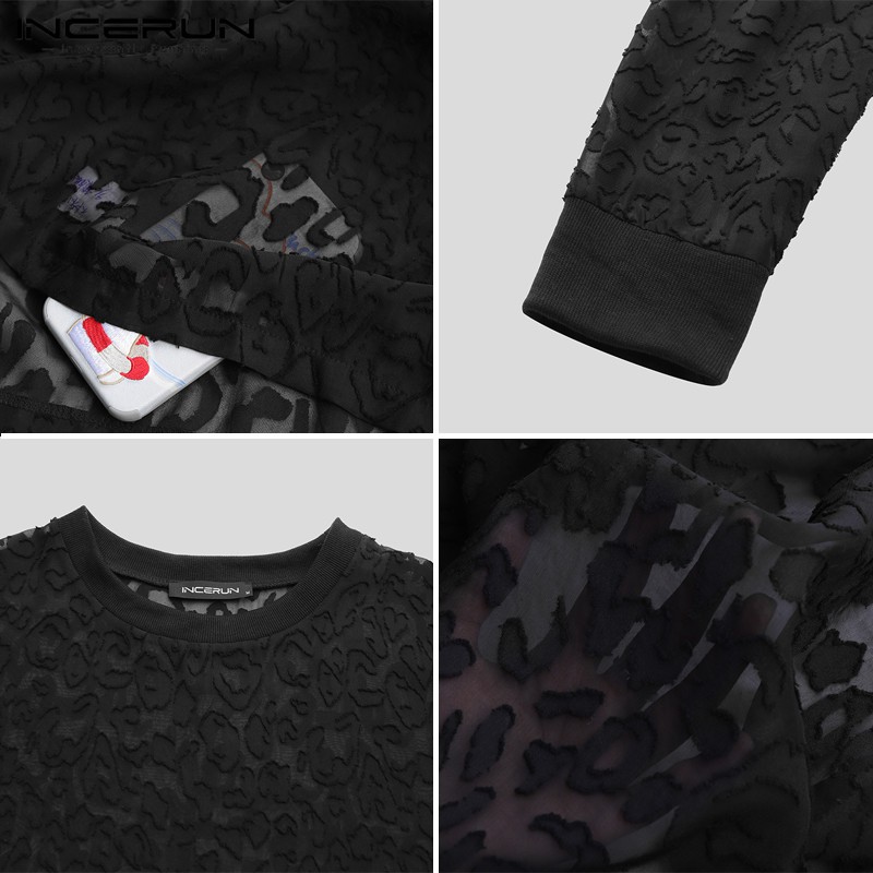 Áo Tay Dài INCERUN Dáng Rộng Họa Tiết Da Báo Thời Trang Cho Nam | BigBuy360 - bigbuy360.vn