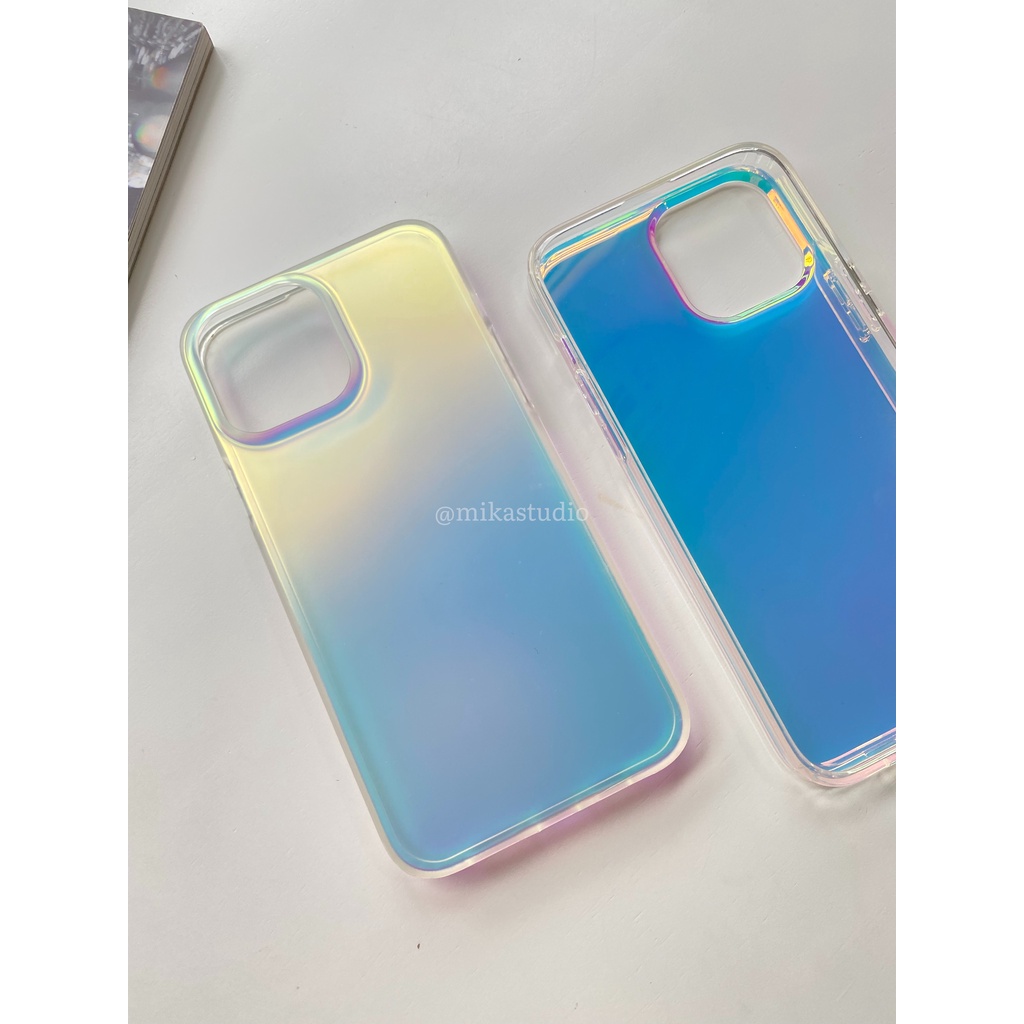 Ốp lưng iPhone Nhám Mờ Hiệu Ứng Gradient Phản Quang iPhone 13 Pro Max 12 Pro Max 11 Pro Max - MIKA STUDIO