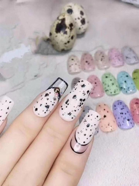 Top trứng cút sơn móng làm nail