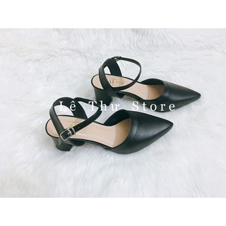 Giày cao gót bít mũi hở gót TRÒN LT (BM024)