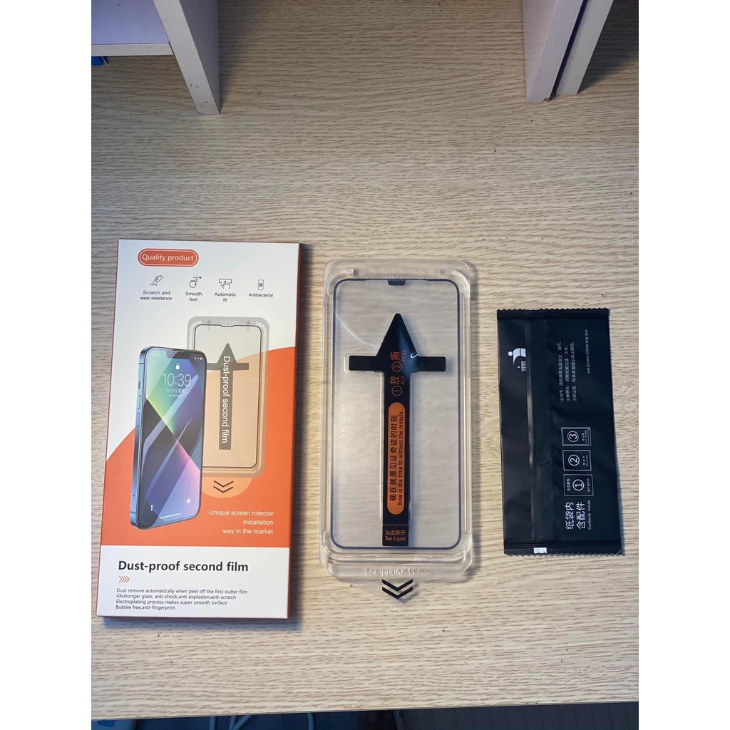 Kính cường lực tự dán tự lau iphone cao cấp magicbox black arrow chính hãng