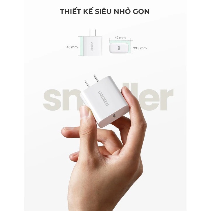 Cốc sạc nhanh UGREEN USB C 20W Power Delivery Fast Charger for  12 Samsung Xiaomi Huawei - HSHOP