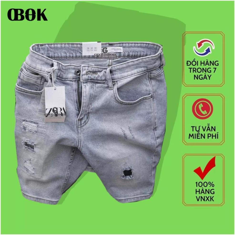 Quần Short Jean Nam Màu Xanh OBOKFASHION, Quần Jean Nam Ngắn, Quần Ngố Jean Nam cao Cấp QSN2040 🔥