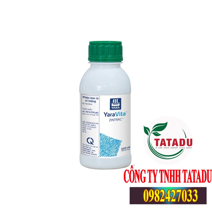 YARA VITA ZINTRAC CHAI 500ML – PHÂN BÓN LÁ VI LƯỢNG DÀNH CHO CÂY TRỒNG