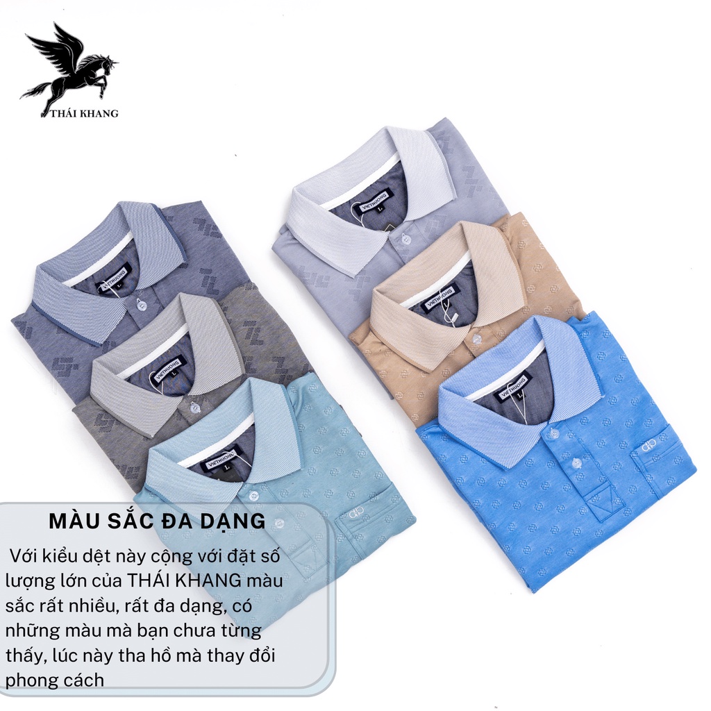 Áo thun nam cao cấp trung niên THÁI KHANG vải cotton xốp mặc mát thoải mái ATHUN14