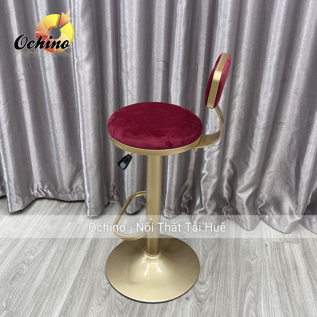 Ghế Quầy Bar, Ghế Trang Điểm Chân vàng NHẠT Cao Cấp (Đủ Màu)