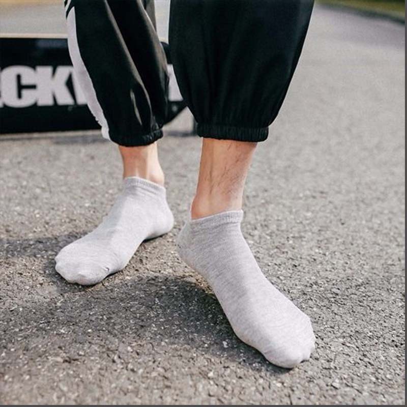 Set 10 Đôi Vớ Cổ Ngắn Thoáng Khí Màu Sắc Đơn Giản Cho Nam