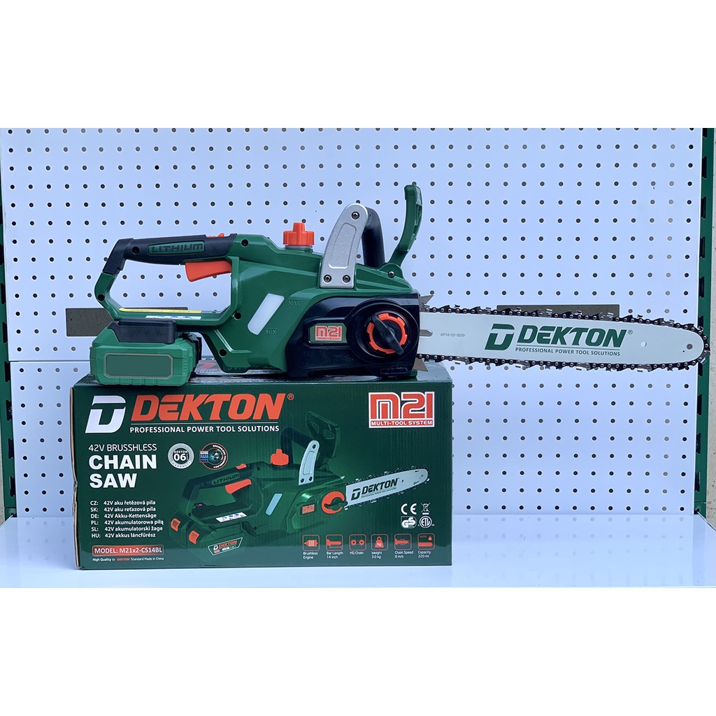 Máy cưa xích pin 42V Dekton M21x2-CS14BL