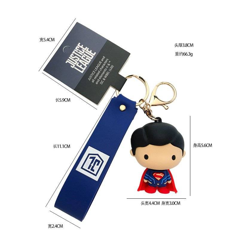 Justice League Keychain Nam Cặp đôi Xe Hoạt hình Phim Ngoại vi Batman Superman Bag Mặt dây chuyền Quà tặng