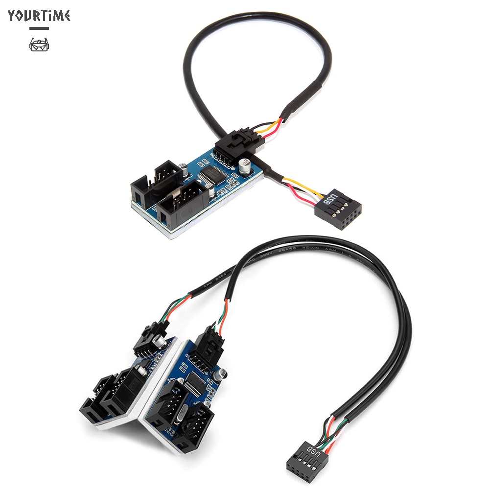 Cáp chia cổng USB 9 pin với 1/2 cổng cho bảng mạch chủ