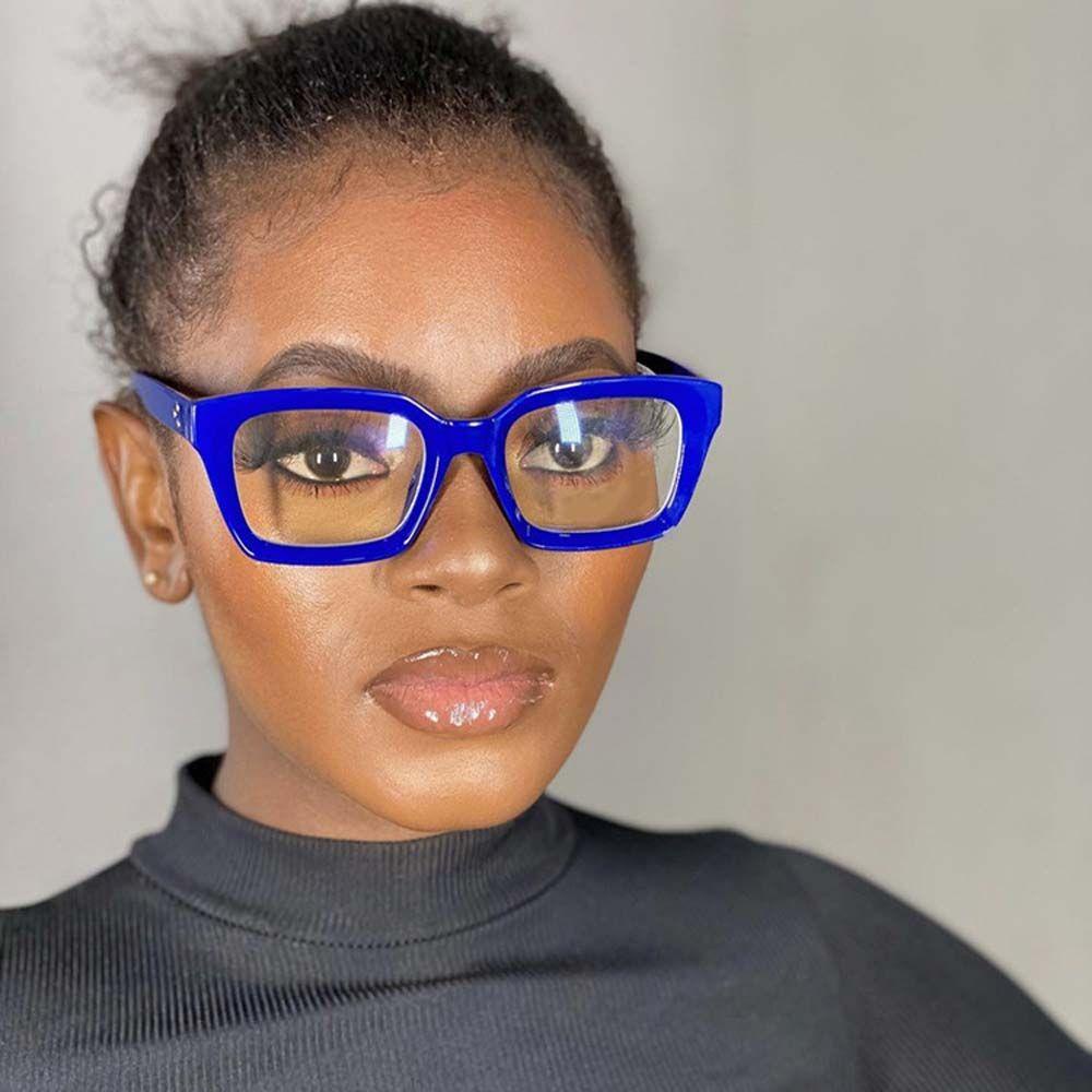 Mắt Kính Gọng Vuông Lớn Trong Suốt Chống Bức Xạ Dành Cho Nam Nữ