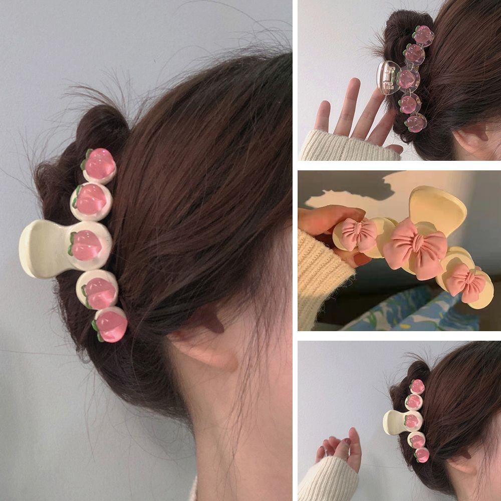Kẹp Tóc Càng Cua Chống Trượt Hình Quả Đào Thời Trang Cho Nữ