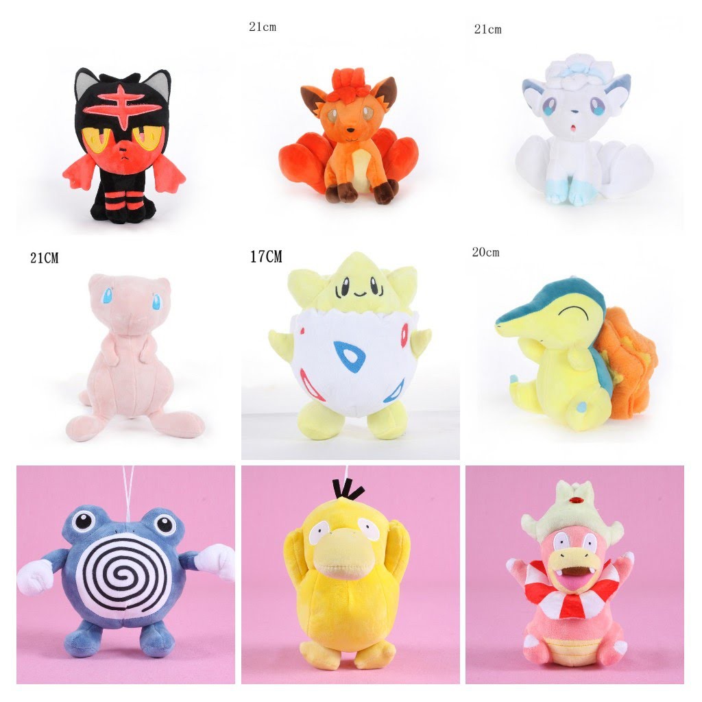 Gấu bông cáo chín đuôi alola form Ninetales pokemon kyukon hệ băng 25cm free ship có sẵn tặng kèm túi quà