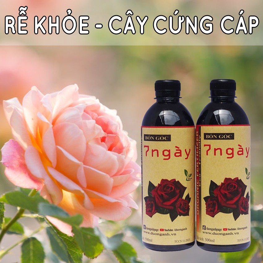 Phân bón 7 ngày DOCNEEM bật mầm, hoa nở to chuẩn form cải tạo và thải độc đất, dùng trên hoa, cây cảnh, chai 500ml