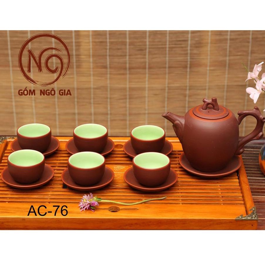 Ấm trà⚡️BÁT TRÀNG⚡️Ấm chén, tách trà, ly men tử sa gốc cây cao cấp giá rẻ AC-76