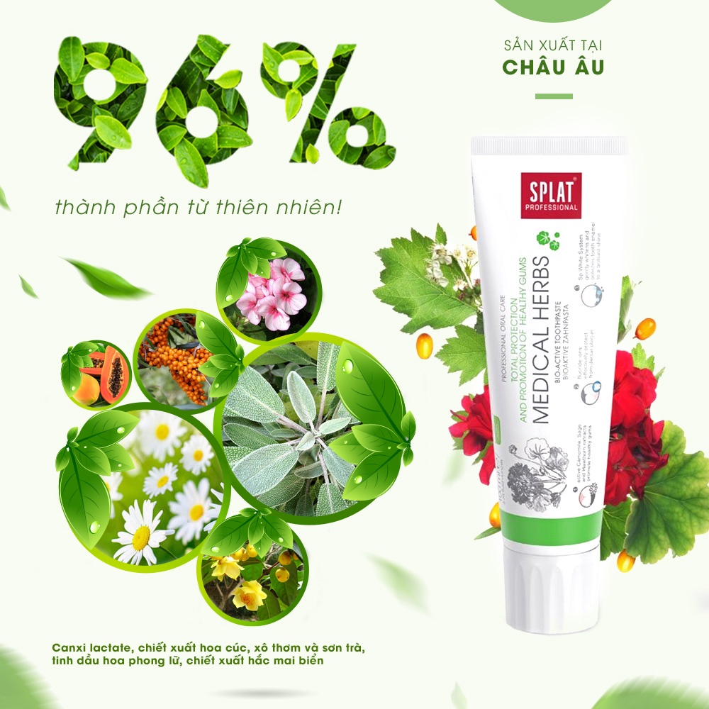 Kem Đánh Răng Giảm Viêm Nướu Chảy Máu Chân Răng Và Bệnh Nha Chu SPLAT Medical Herbs Chống Sâu Răng Và Ngăn Ngừa Hôi Miện