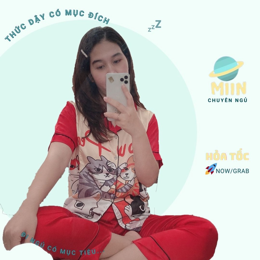 [NGỦ CAO CẤP] BỘ PYJAMA CỘC TAY GIA ĐÌNH MÈO SIÊU ĐỘC - CHẤT LIỆU LATIN CAO CẤP - PHIÊN BẢN ĐÁNG YÊU
